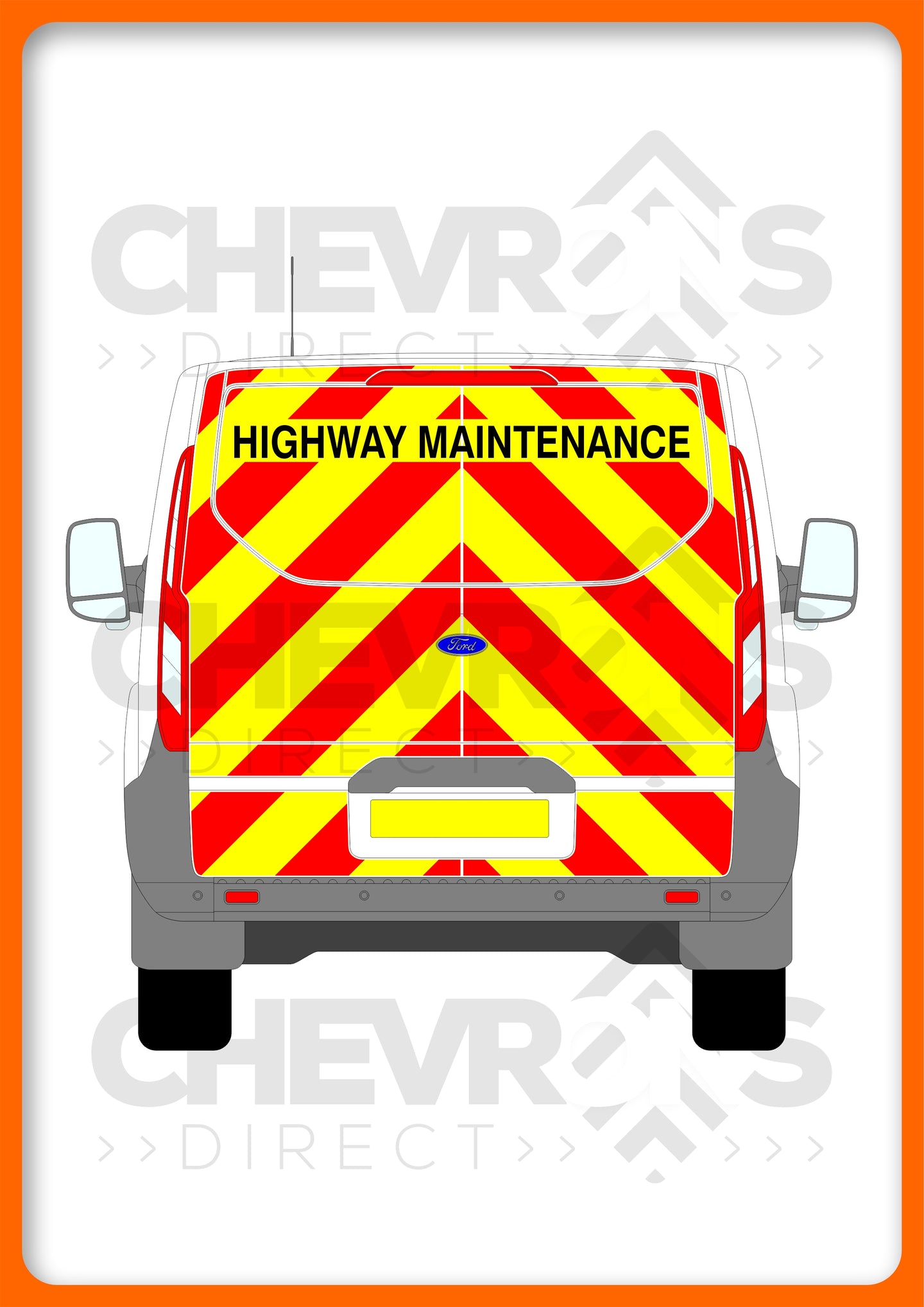 Ford Transit Custom H1 2013-2023 TAILGATE model rear chevron kit