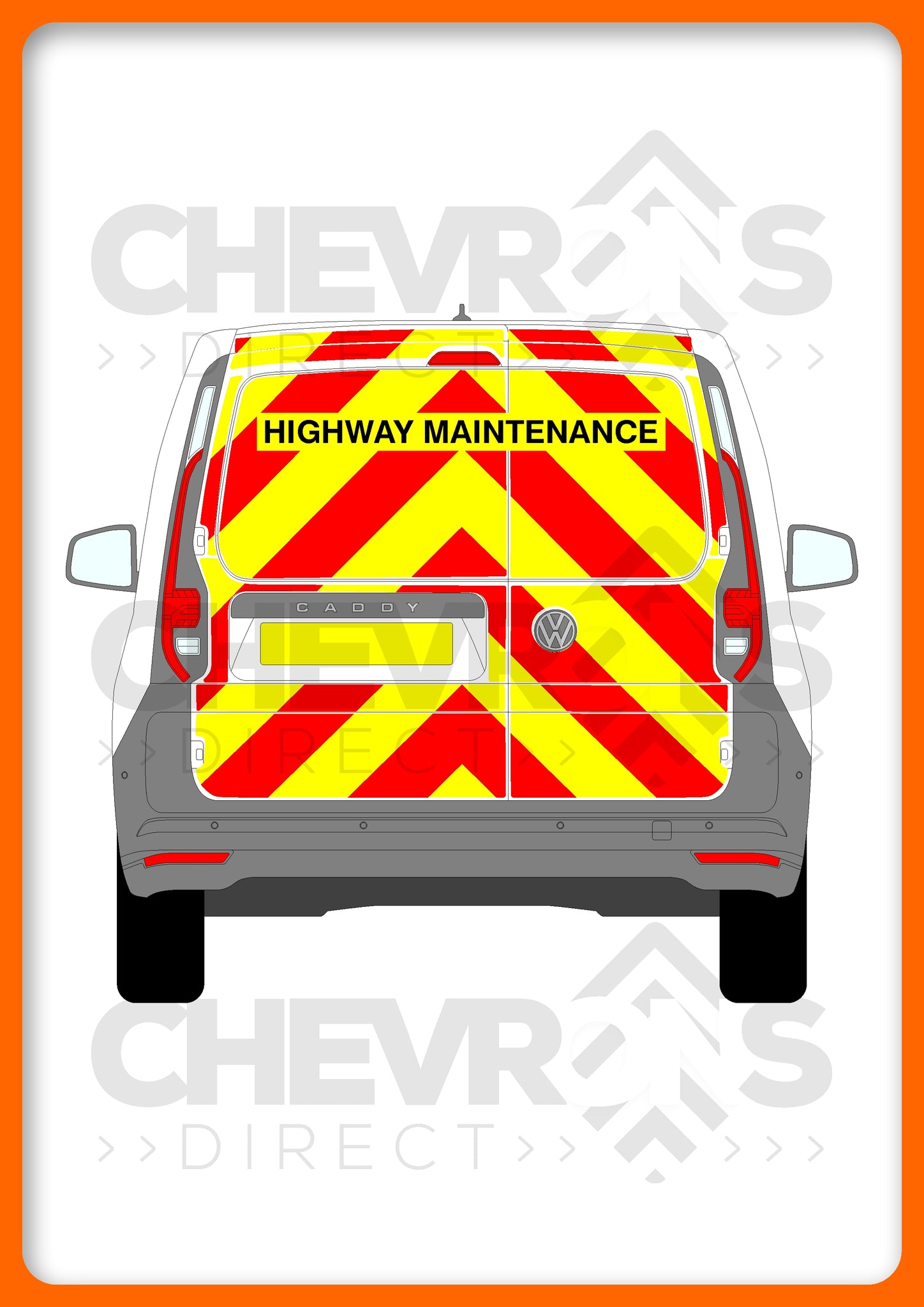 Full Rear Chevron VW Caddy 2021-present model with swing-doors rear chevron kit ...