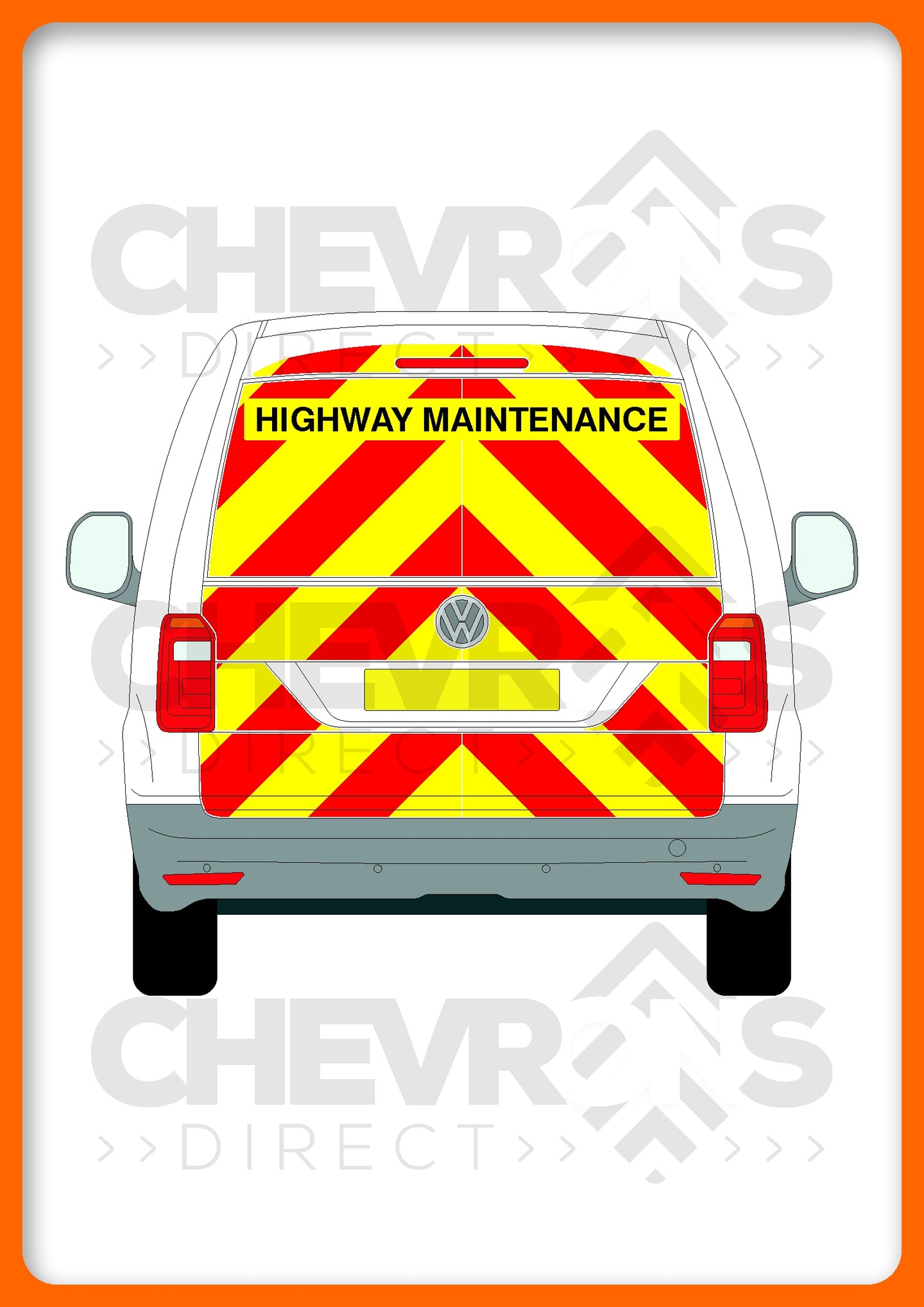 VW Caddy 2015-2020 model with tailgate rear chevron kit