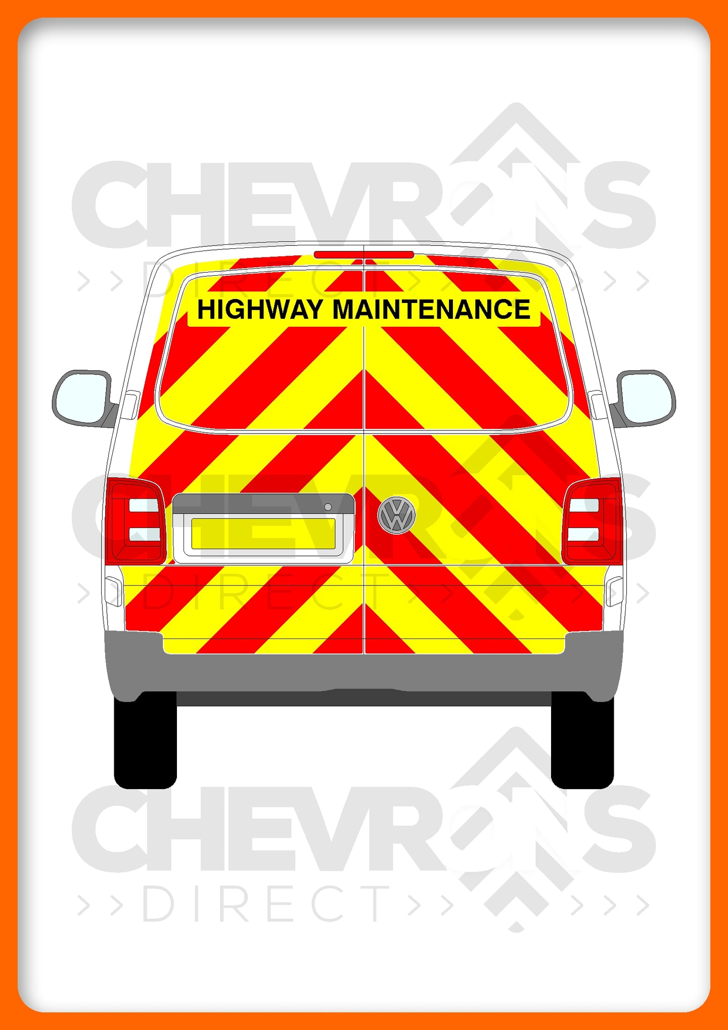 VW Transporter H1 2015-present model with barn doors rear chevron kit