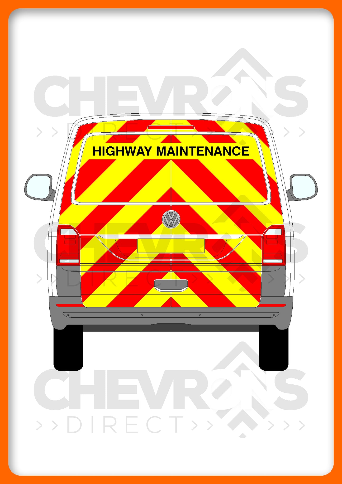 VW Transporter H1 2015-present model with tailgate rear chevron kit